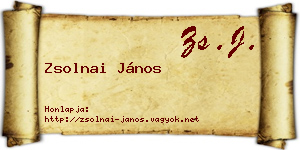 Zsolnai János névjegykártya